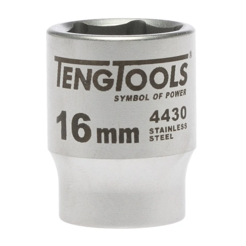 Teng Socket 3/8" Drive 16mm Stainless - 6pt
